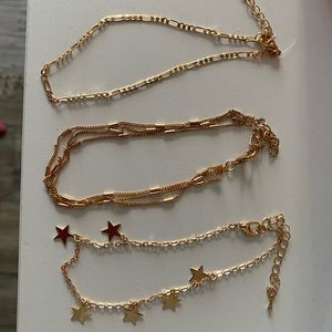 Set of Three Anklets